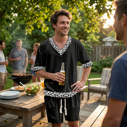 Men's Casual Top & Shorts 2-Piece Set