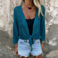 🎉2026 Hot Sale 50% OFF💞Breathable Mesh Knit Top – Tie-Front, Sun Protection & Effortless Style!✨