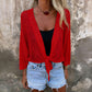 🎉2026 Hot Sale 50% OFF💞Breathable Mesh Knit Top – Tie-Front, Sun Protection & Effortless Style!✨