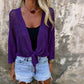 🎉2026 Hot Sale 50% OFF💞Breathable Mesh Knit Top – Tie-Front, Sun Protection & Effortless Style!✨