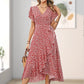 👗Women’s Summer Elegant V Neck Tie Waist Flowy Floral Dress– Flattering Summer Chic✨