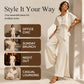 👗Women's Asymmetric Top & Slit Wide-Leg Pants Set– Elegant Statement Co-ord ✨