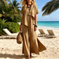 👗Women's Asymmetric Top & Slit Wide-Leg Pants Set– Elegant Statement Co-ord ✨