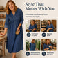 Women's Plus Size Button-Up Denim Maxi Dress