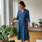 Women's Plus Size Button-Up Denim Maxi Dress