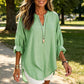 Women’s Casual Solid V-Neck Blouse