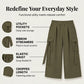 👖Women's Cropped Wide-Leg Cargo Pants – High Waist Street Style Trousers ✨