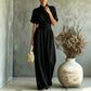 👗Women's Short Sleeve Mock Neck Wide-Leg Jumpsuit – Elegant All-in-One Outfit ✨