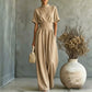 👗Women's Short Sleeve Mock Neck Wide-Leg Jumpsuit – Elegant All-in-One Outfit ✨