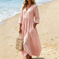 👗Women's V-Neck 3/4 Sleeve Maxi Dress – Elegant Flowy Long Dress ✨