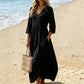 👗Women's V-Neck 3/4 Sleeve Maxi Dress – Elegant Flowy Long Dress ✨
