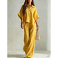 👚LAST DAY 50% OFF🌟🎁Women's Short Sleeve Shirt and Long Pants Set