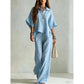 👚LAST DAY 50% OFF🌟🎁Women's Short Sleeve Shirt and Long Pants Set