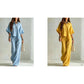 👚LAST DAY 50% OFF🌟🎁Women's Short Sleeve Shirt and Long Pants Set