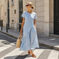 👗Women’s Summer Round Neck Elegant Solid Color Dress✨ Elegant & Comfortable☀️