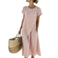 👗Women’s Summer Round Neck Elegant Solid Color Dress✨ Elegant & Comfortable☀️
