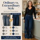 👖✨ Plus Size High Waist Stretch Straight Jeans – 50% OFF! Vintage Wide Leg, Metal Ring Detail, Button Fly – all-season Comfort For Every Body