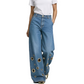👖✨ Plus Size High Waist Stretch Straight Jeans – 50% OFF! Vintage Wide Leg, Metal Ring Detail, Button Fly – all-season Comfort For Every Body