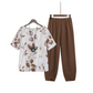 🌿👗Effortless Printed Tee Set – Elegant Top & Tulip Hem Trousers ✨