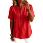 👕Women’s Relaxed Henley Top – Soft Casual Short Sleeve Shirt With Side Button Detail ✨
