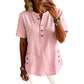👕Women’s Relaxed Henley Top – Soft Casual Short Sleeve Shirt With Side Button Detail ✨