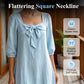 💙Casual Solid Color Midi Dress With Elegant Bowknot And Square Neck – Flattering Fit, Soft Fabric & Effortless Elegance ✨
