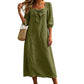 💙Casual Solid Color Midi Dress With Elegant Bowknot And Square Neck – Flattering Fit, Soft Fabric & Effortless Elegance ✨