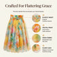 🌺 Women's Watercolor Floral Print Tulle Midi Skirt – Feminine, Flowy & Perfect For Any Occasion 💐
