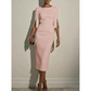 ✨Women's Slim-Fit Crew-Neck Dress– Elegant Quiet Luxury Style From Desk To Dinner 💎