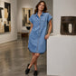 ⌛Limited-Time Offer-Women's Relaxed Denim Shirt Dress – Effortless Everyday Style With A Flattering Relaxed Fit 👗