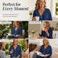 ⌛Limited-Time Offer-Women’s V-Neck Button Up Cardigan Casual Shirt – Lightweight Elegance For Effortless Everyday Style