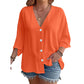 ⌛Limited-Time Offer-Women’s V-Neck Button Up Cardigan Casual Shirt – Lightweight Elegance For Effortless Everyday Style