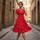 ⏳LAST DAY SALE 🌿Women's V-Neck Floral Print Dress With Twist Waist – Elegant, Flattering & Effortlessly Chic ✨