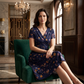 ⏳LAST DAY SALE 🌿Women's V-Neck Floral Print Dress With Twist Waist – Elegant, Flattering & Effortlessly Chic ✨