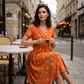 ⏳LAST DAY SALE 🌿Women's V-Neck Floral Print Dress With Twist Waist – Elegant, Flattering & Effortlessly Chic ✨