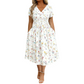 ⏳LAST DAY SALE 🌿Women's V-Neck Floral Print Dress With Twist Waist – Elegant, Flattering & Effortlessly Chic ✨