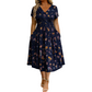 ⏳LAST DAY SALE 🌿Women's V-Neck Floral Print Dress With Twist Waist – Elegant, Flattering & Effortlessly Chic ✨