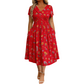 ⏳LAST DAY SALE 🌿Women's V-Neck Floral Print Dress With Twist Waist – Elegant, Flattering & Effortlessly Chic ✨
