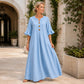 🌸Women's V-Neck Ruffle Sleeve Maxi Dress – Effortless Everyday Style✨