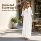 🌸Women's V-Neck Ruffle Sleeve Maxi Dress – Effortless Everyday Style✨