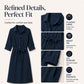 ✨Women's 3/4 Sleeve Shirt Dress with Belt– Effortless Elegance & Flattering Style 🤍