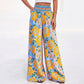 🌸⌛Limited-time offer-Women's Floral Print High-Waisted Wide-Leg Pants– Effortless Summer Style✨