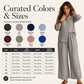 Women's Long Sleeve Shirt & Wide-Leg Pants Set