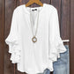 ✨Women's Ruffle Sleeve Notch V-Neck Top– Flowy Comfort With Feminine Style 🌸