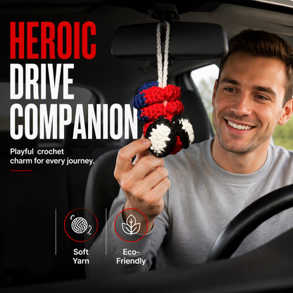 🔥Hot Sale⏰Crochet Spider Car Hanger Ornament – Handmade Superhero Decoration To Brighten Every Journey 🕷️🕸️