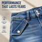 ✨Women's High Waisted Knee Length Jean Shorts – Pearl Button Detail & Elegant Vintage Style 👖