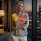 ✨Women's Retro Patchwork V-Neck Blouse – Artistic Style & Effortless Everyday Elegance 🌸
