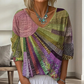 ✨Women's Retro Patchwork V-Neck Blouse – Artistic Style & Effortless Everyday Elegance 🌸
