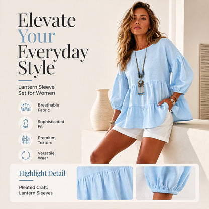 ✨ Women's Summer Lantern Sleeve Tiered Ruffle Blouse – Feminine Everyday Elegance 🌸