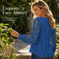 ✨Women's Casual Lace Long-Sleeved V-Neck Top– Feminine Detail & Flattering Slim Fit For Effortless Style 🤍